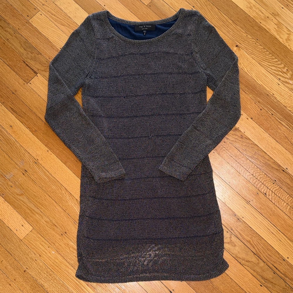 rag & bone Long Sleeve Knit Dress in Charcoal Gray